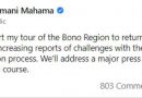 Mahama Cuts Short Bono Region Tour Over Reports Of Voter Register Challenges