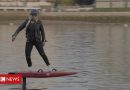 Aimee Fuller: Olympian tests ‘flying surfboard’ on Thames