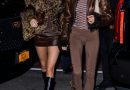 Hailey Bieber and Kendall Jenner Step Out In Matching Chocolate Leather Ensembles